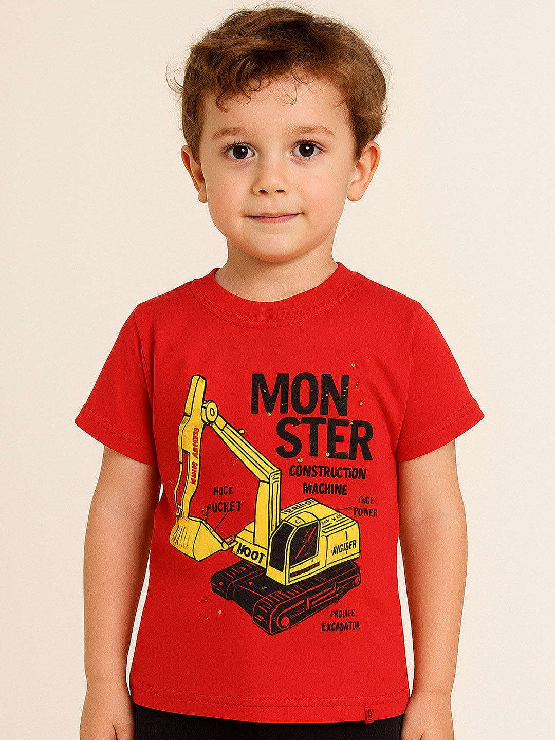 Tiny Toonzzz Boys Graphic Printed Round Neck Cotton T-shirt