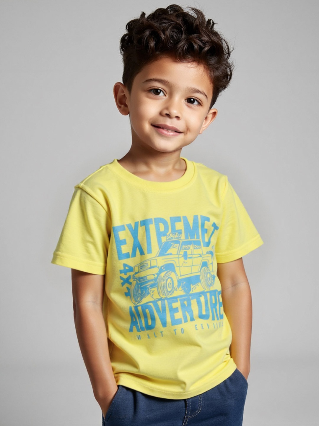 Tiny Toonzzz Boys Typography Printed Round Neck Cotton T-shirt