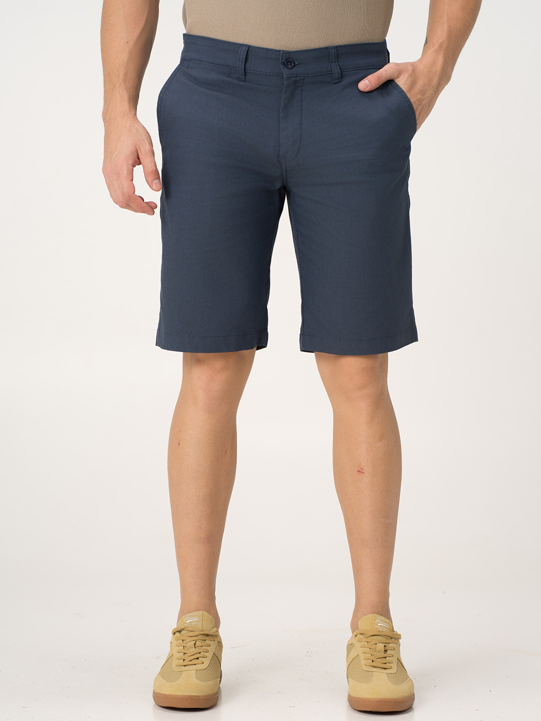 The Pant Project Men Lobster Blue Regular-Fit Stretchable Chino Shorts