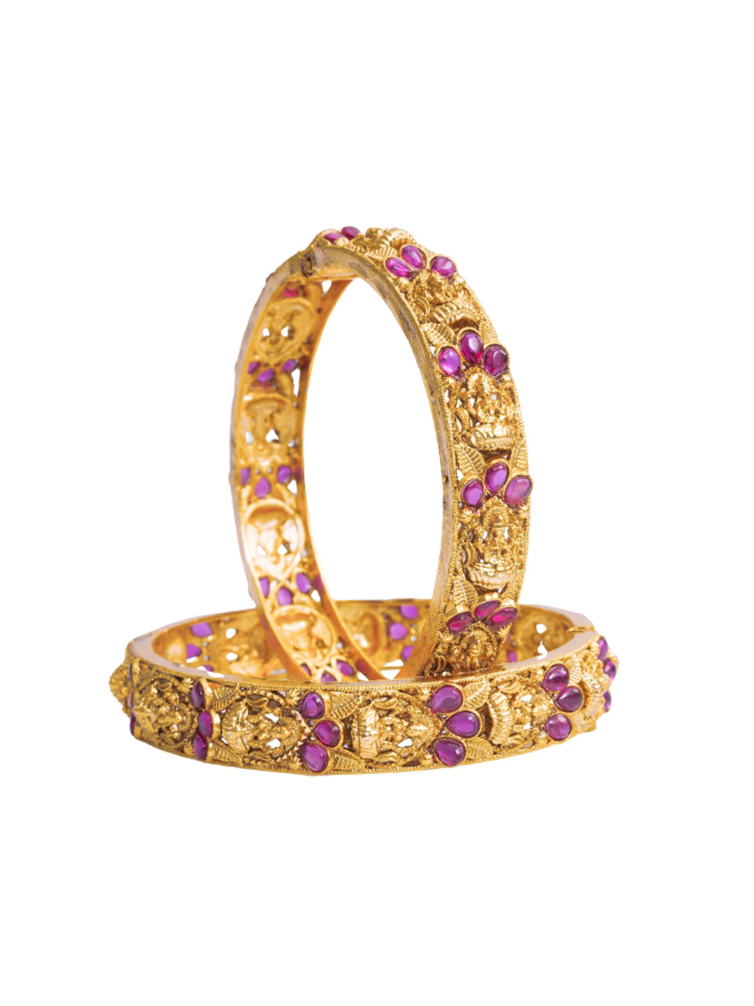 South Temple Jewellery Pack Of 2 Gold Plated Bangles