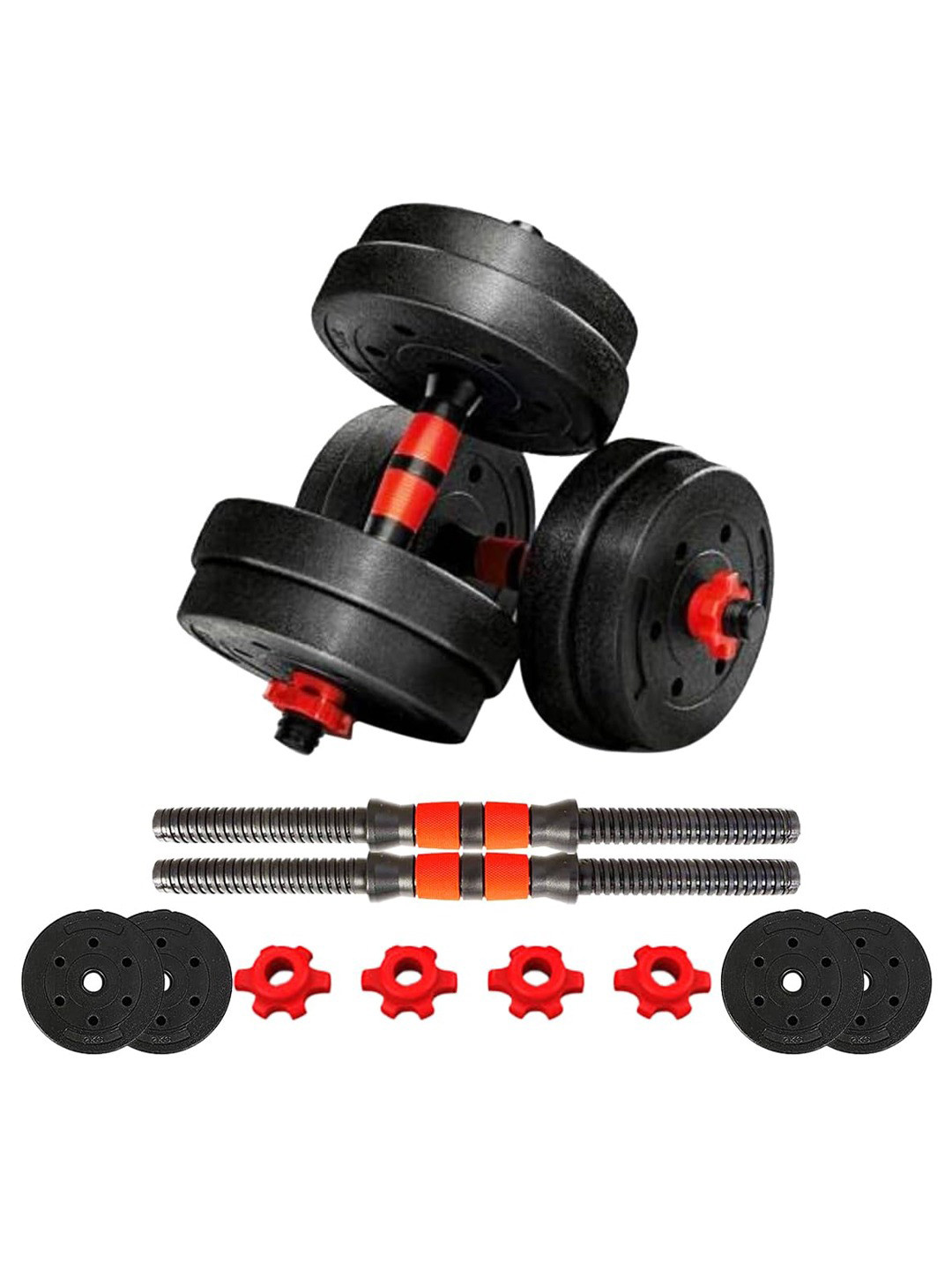 PowerMax Fitness PDS-20P Adjustable Dumbbell Set - Coated Iron Dumbbell 20KG
