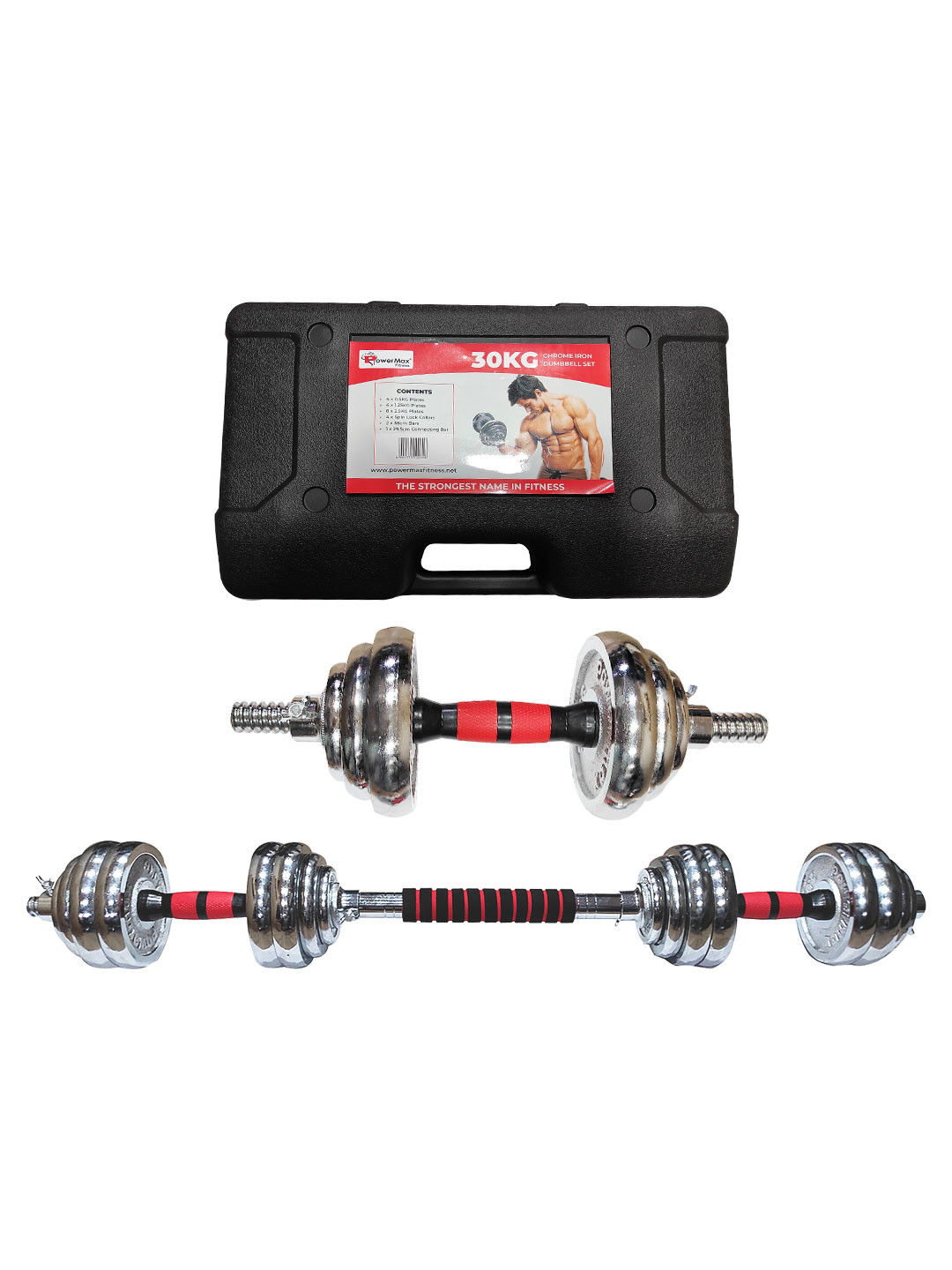 PowerMax Fitness PDS-30C Iron Dumbbell Set with Adjustable Weights 30KG