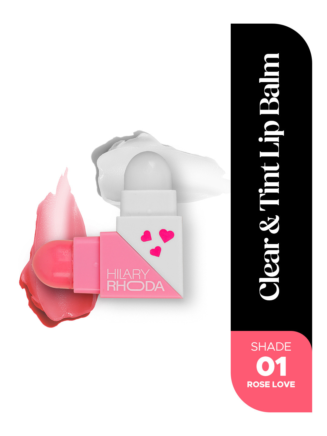 Hilary Rhoda 2 Sided Clear & Tint Lip Balm With Shea Butter-2.27g Each Side- Rose Love 01