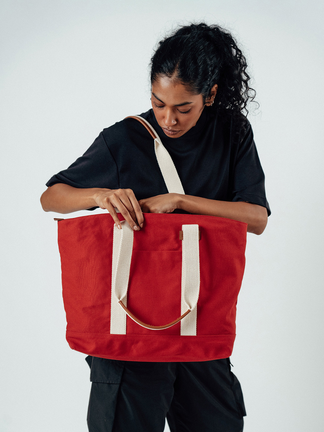 DailyObjects Crimson Red Field Tote Bag