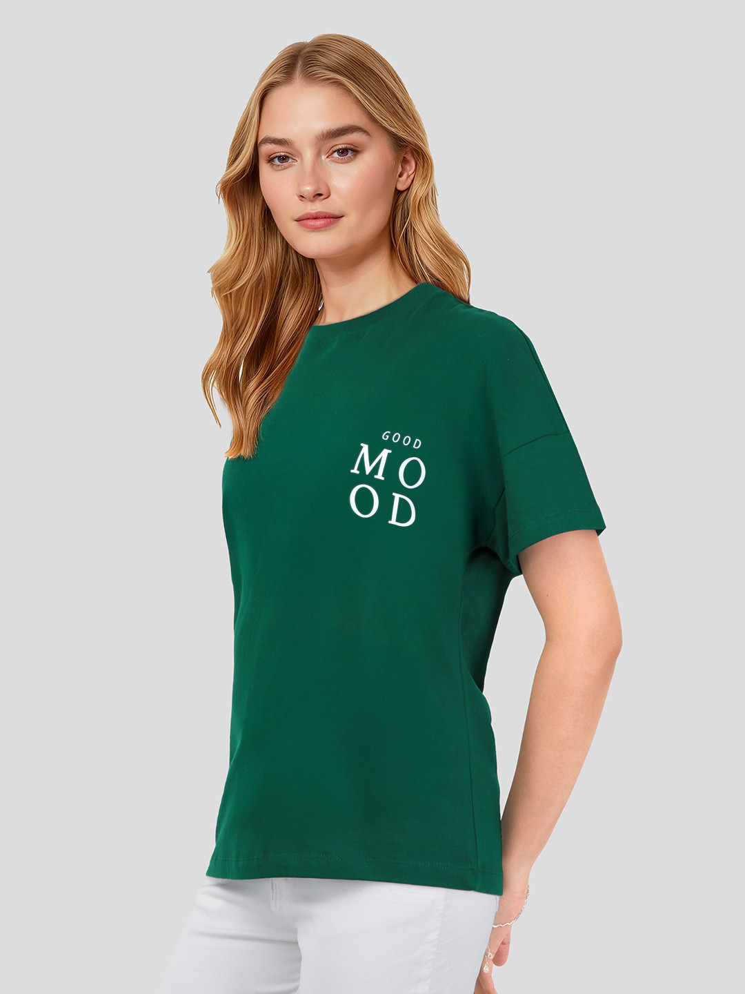 Mast & Harbour Typography Printed Drop-Shoulder Sleeves Pure Cotton T-shirt