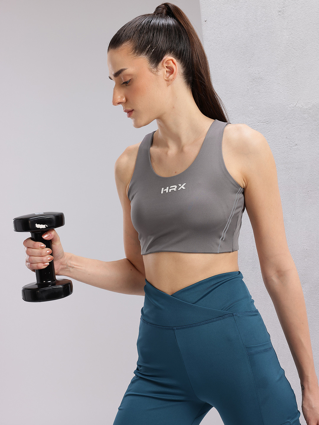 HRX by Hrithik Roshan Brand Name Printed Full Coverage Padded Training Bra