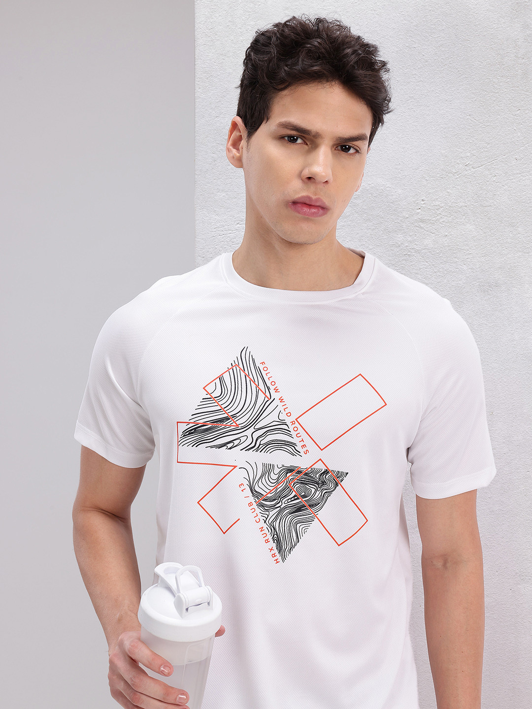 HRX by Hrithik Roshan Brand Logo Printed Round-Neck Rapid-Dry Running T-shirt