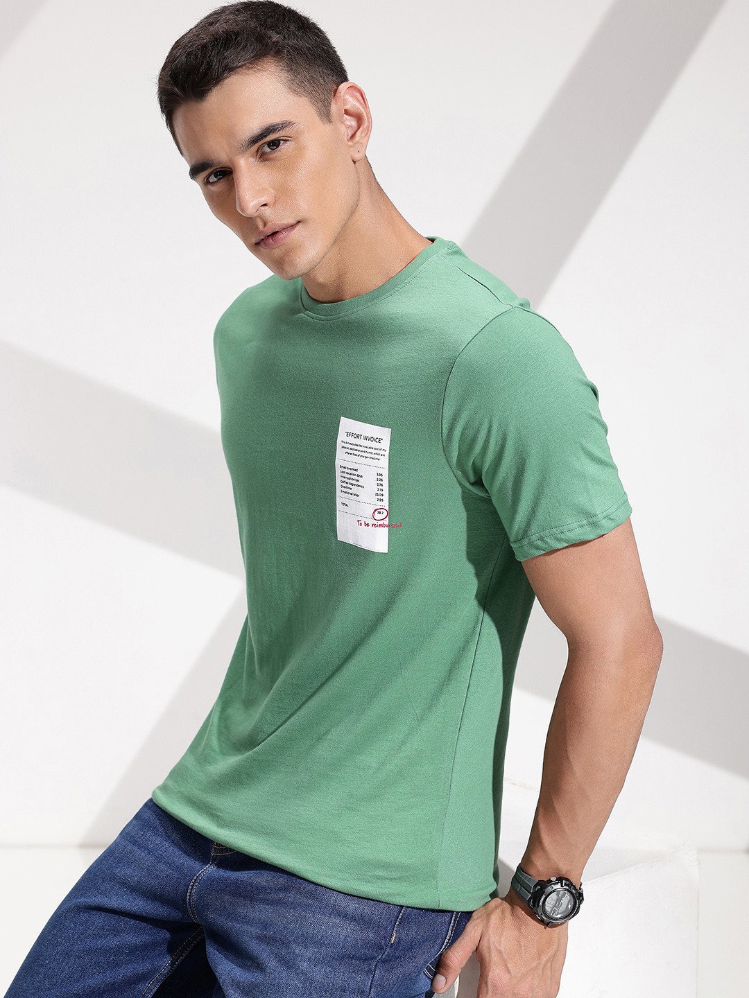 INVICTUS Typography Printed Pure Cotton T-shirt