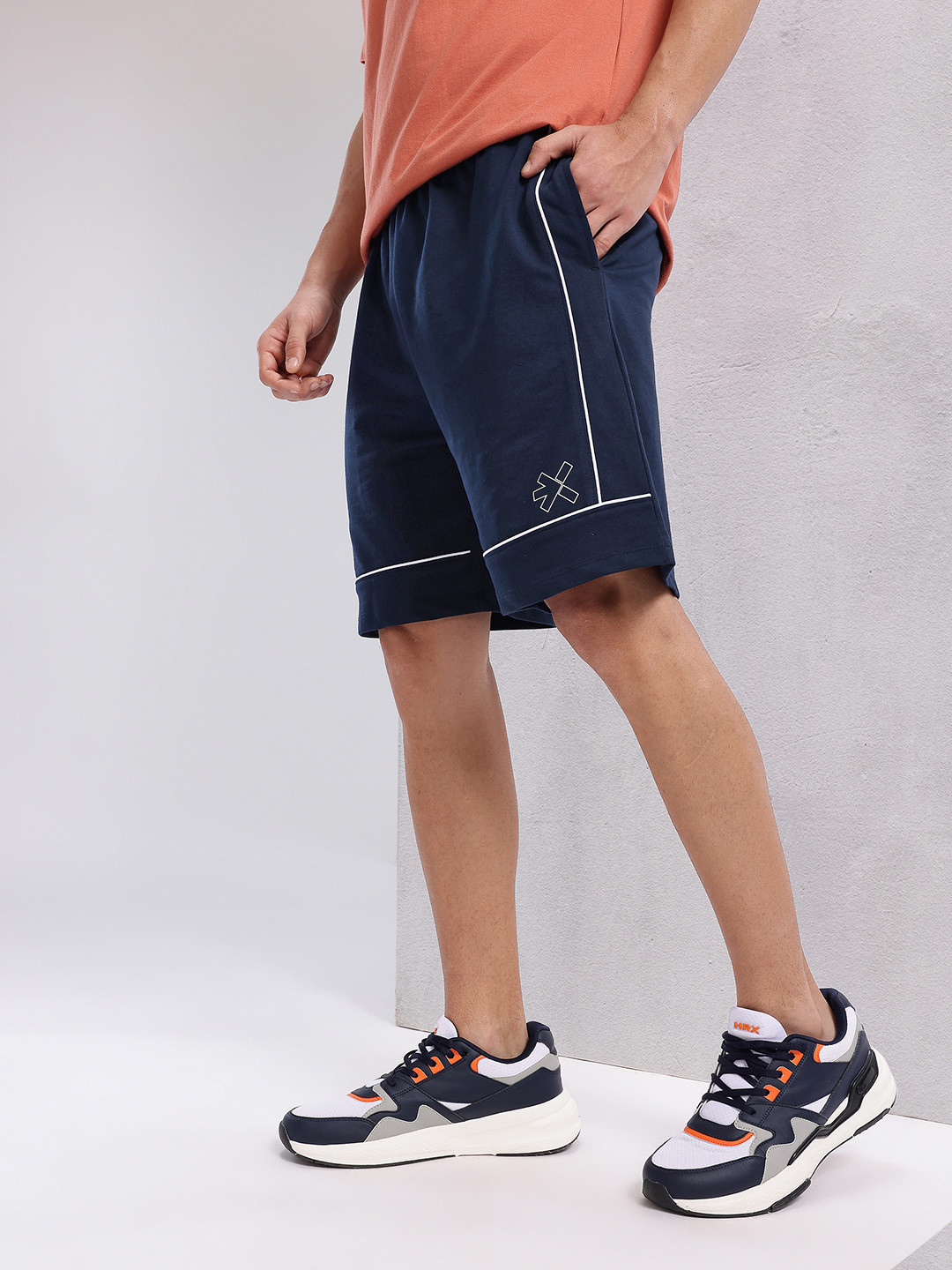 HRX by Hrithik Roshan Men Lifestyle Brand Logo Print Above Knee Shorts