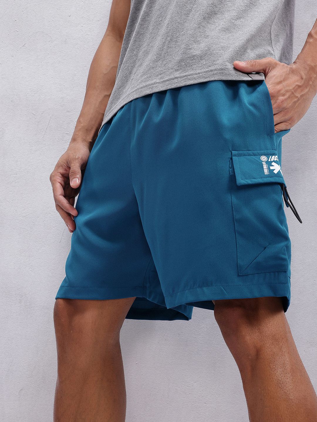 HRX by Hrithik Roshan Men Brand Logo Printed Detail Mid-Rise Lifestyle Cargo-Style Shorts
