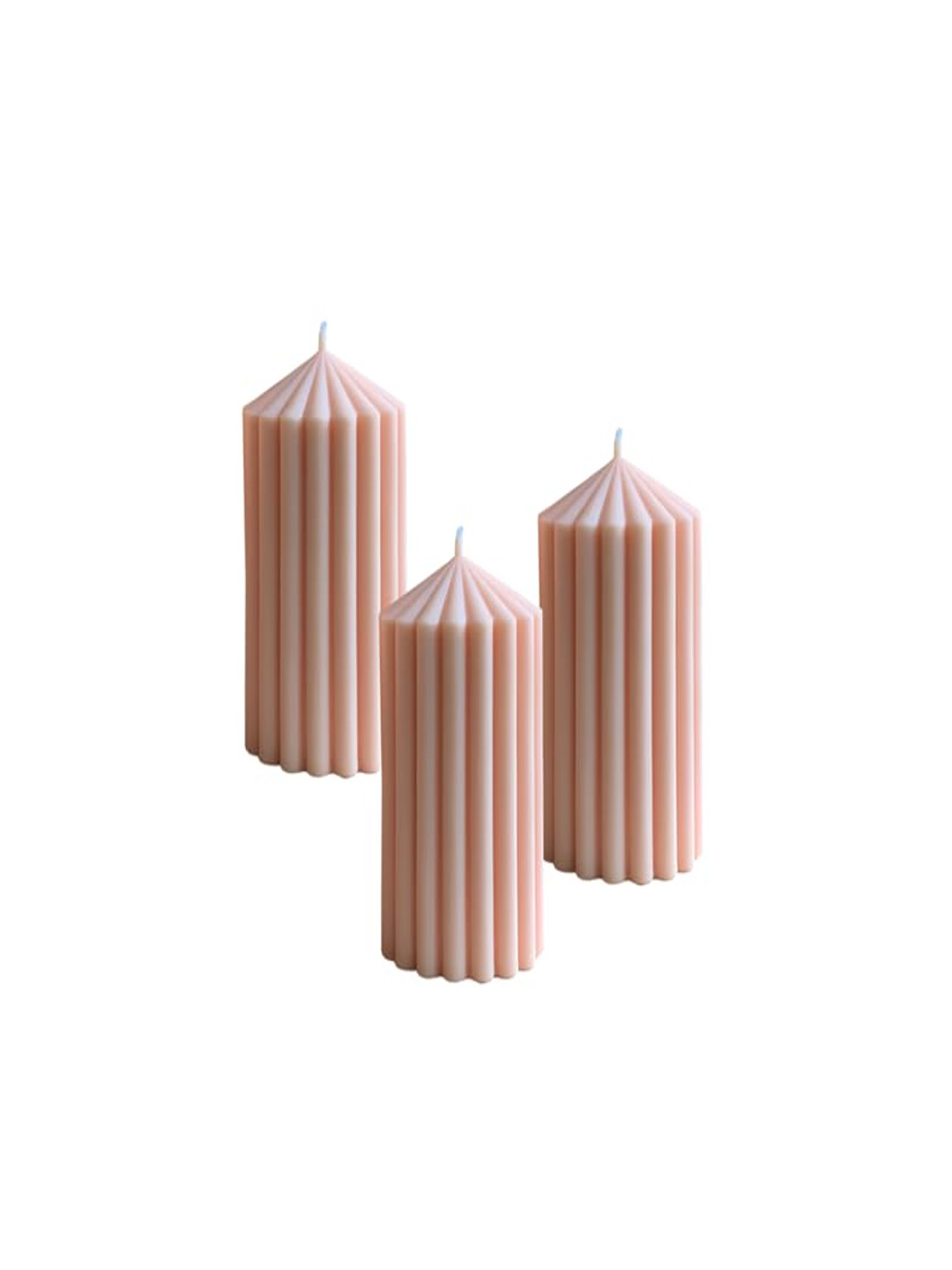 atorakushon for Home Decor Diwali Wedding 3Pcs Scented Solid Geometric Pillar Candles