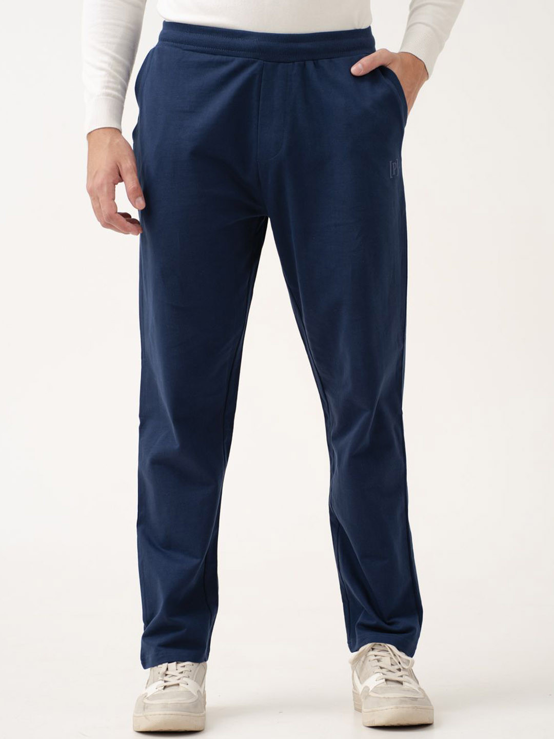 The Pant Project Men Cosmic Navy Relaxed Fit Cotton Sweatpants with Drawstrings