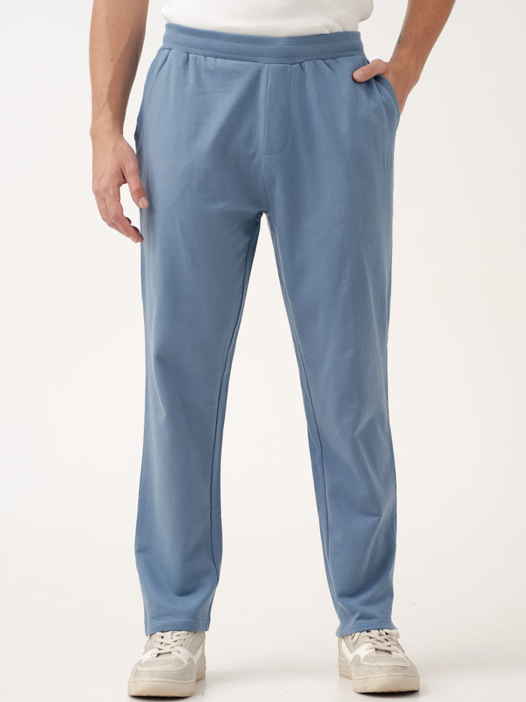 The Pant Project Men Pixel Blue Relaxed Fit Cotton Sweatpants with Drawstrings