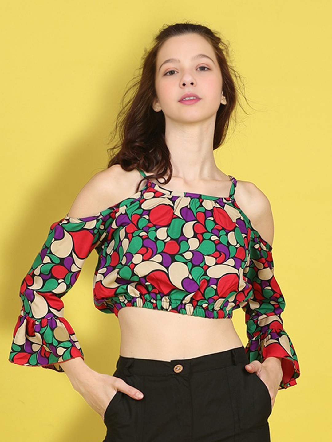 Cutiekins Girls Print Crop Top
