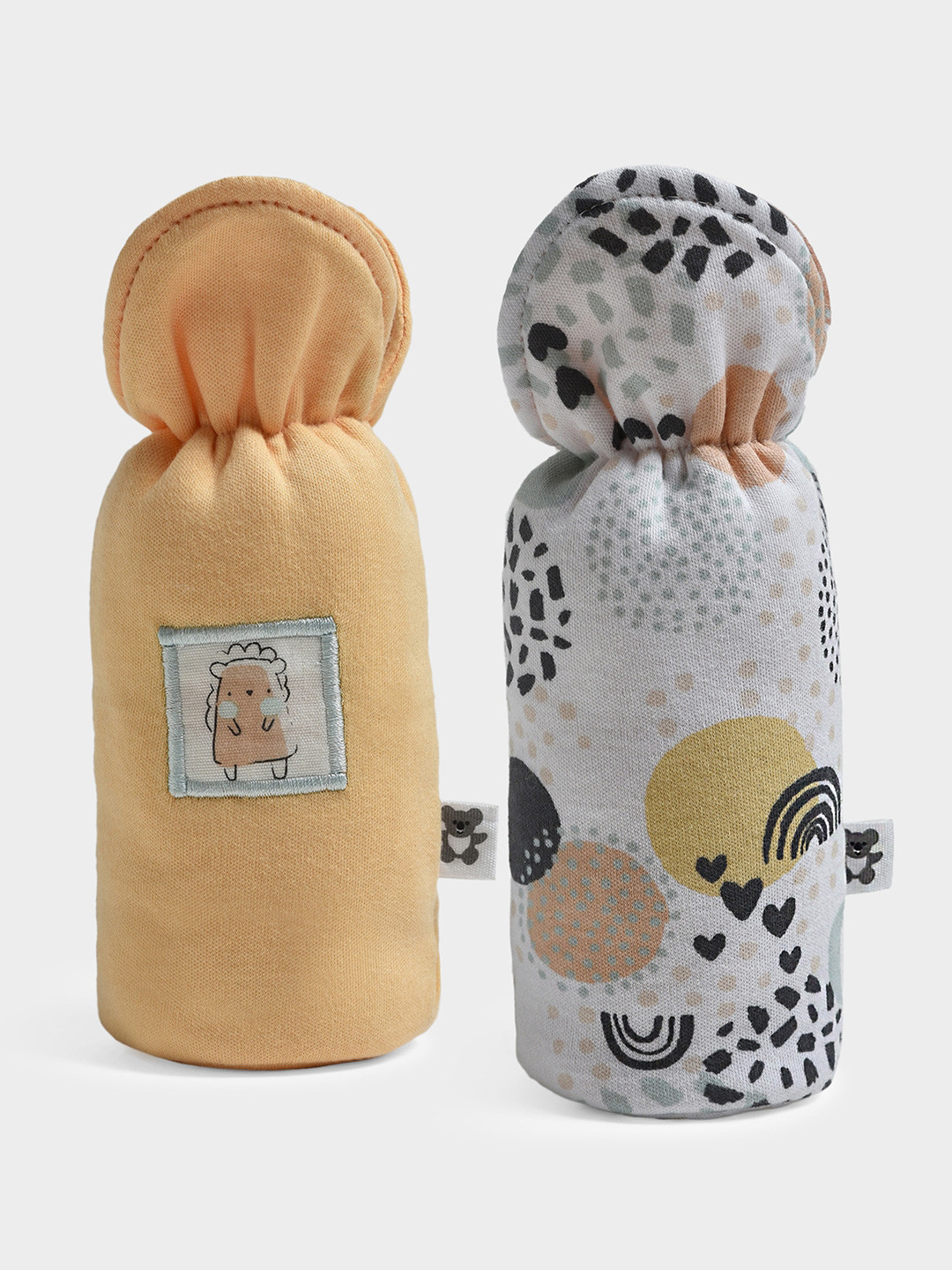 MiArcus Solid & Printed Bottle Covers, Elasticated Neck , Pk of 2 - Fits up to 150 ml