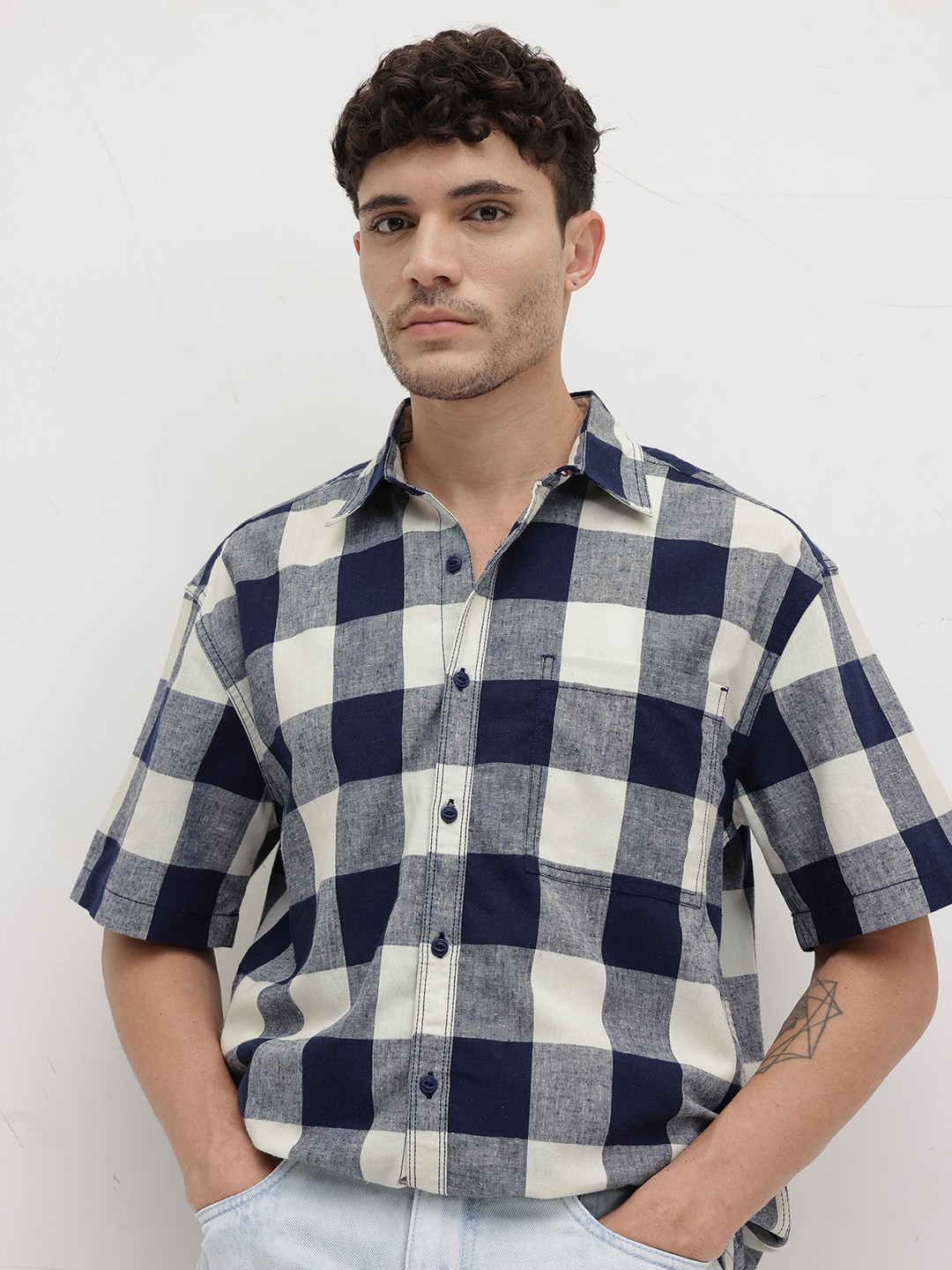 The Roadster Life Co. Buffalo Checked Chest Pocket Detail Casual Shirt