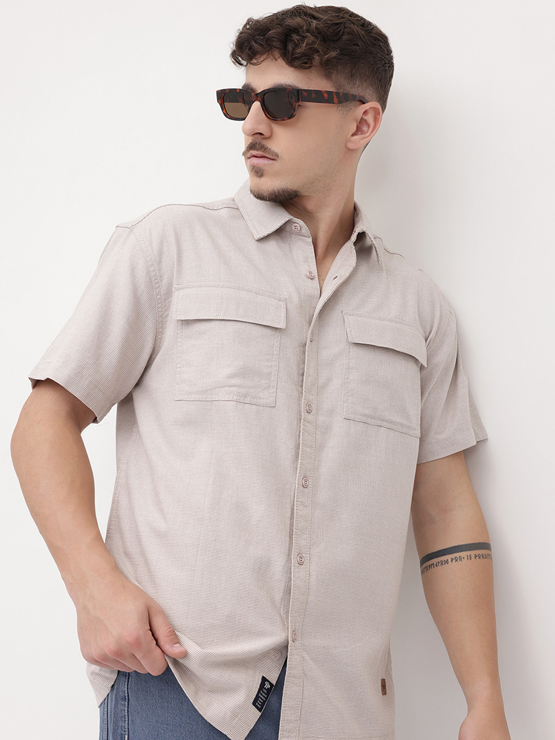 The Roadster Life Co. Chest Pocket Detail Relaxed Casual Shirt