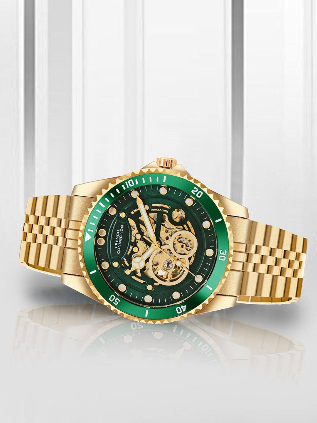 French Connection Men Skeleton Automatic Motion Analogue Watch FCA19NGM