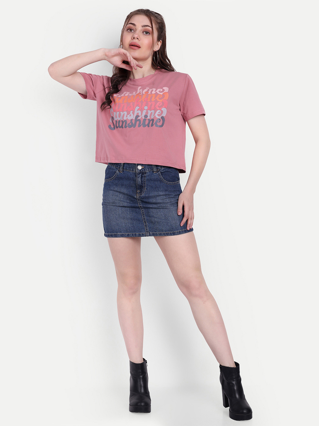 HAUTEMODA Print Crop Top
