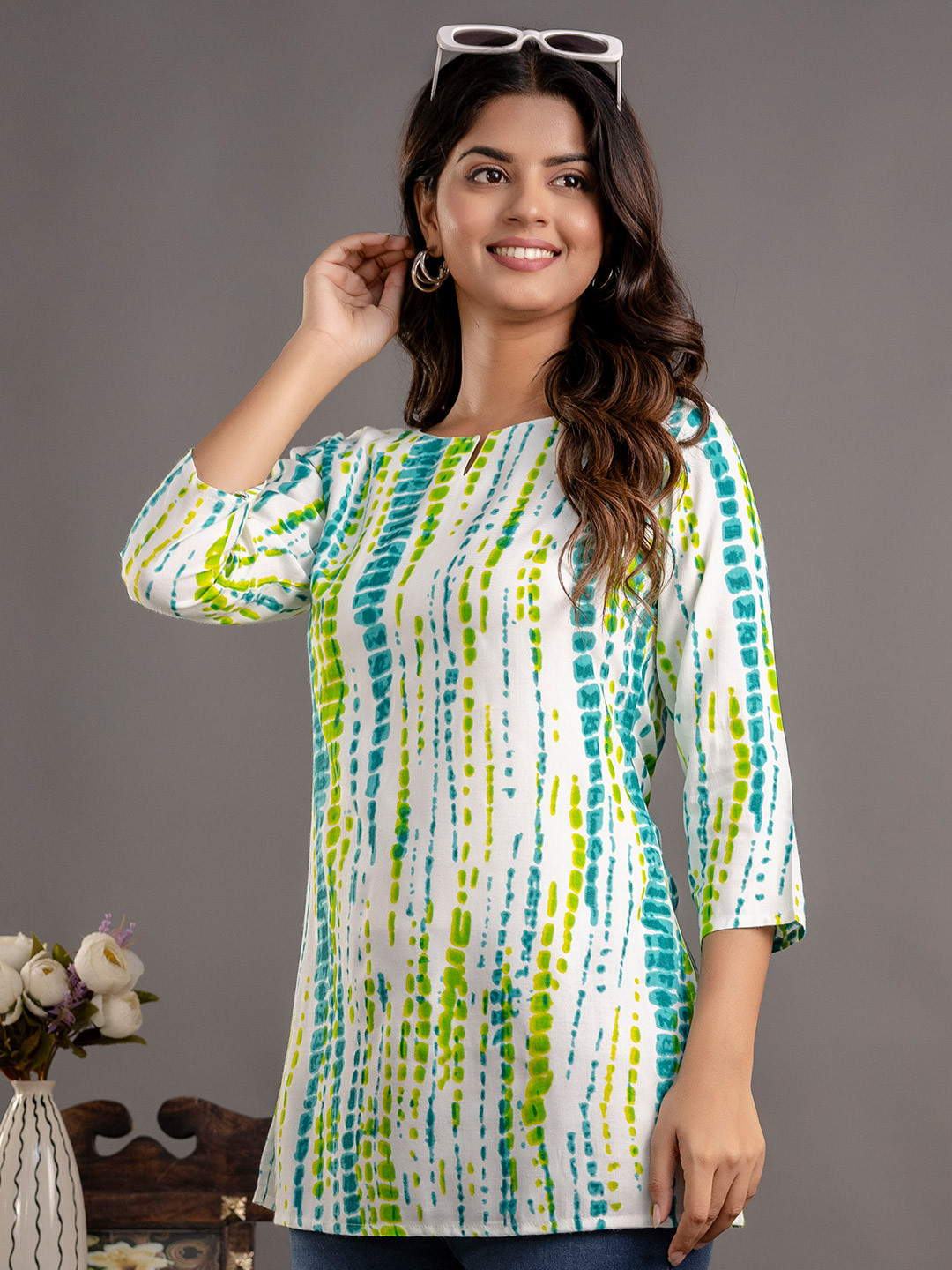 Handish Women Tie and Dye A-Line Top