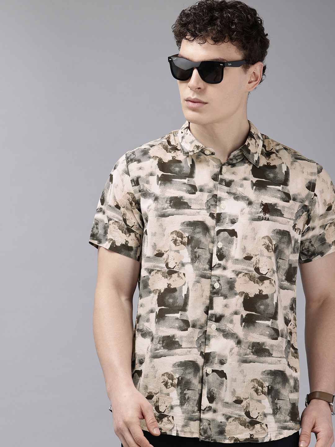 U.S. Polo Assn. Denim Co. Abstract Printed Casual Shirt