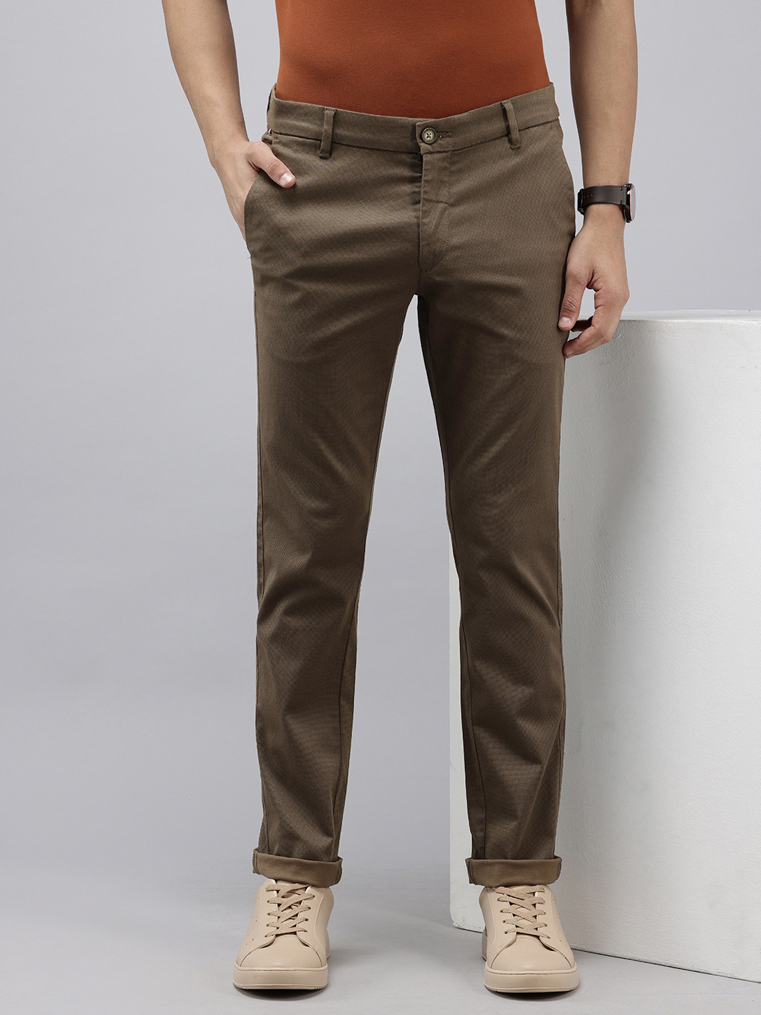 U.S. Polo Assn. Men Micro Or Ditsy Printed Denver Slim Fit Trousers
