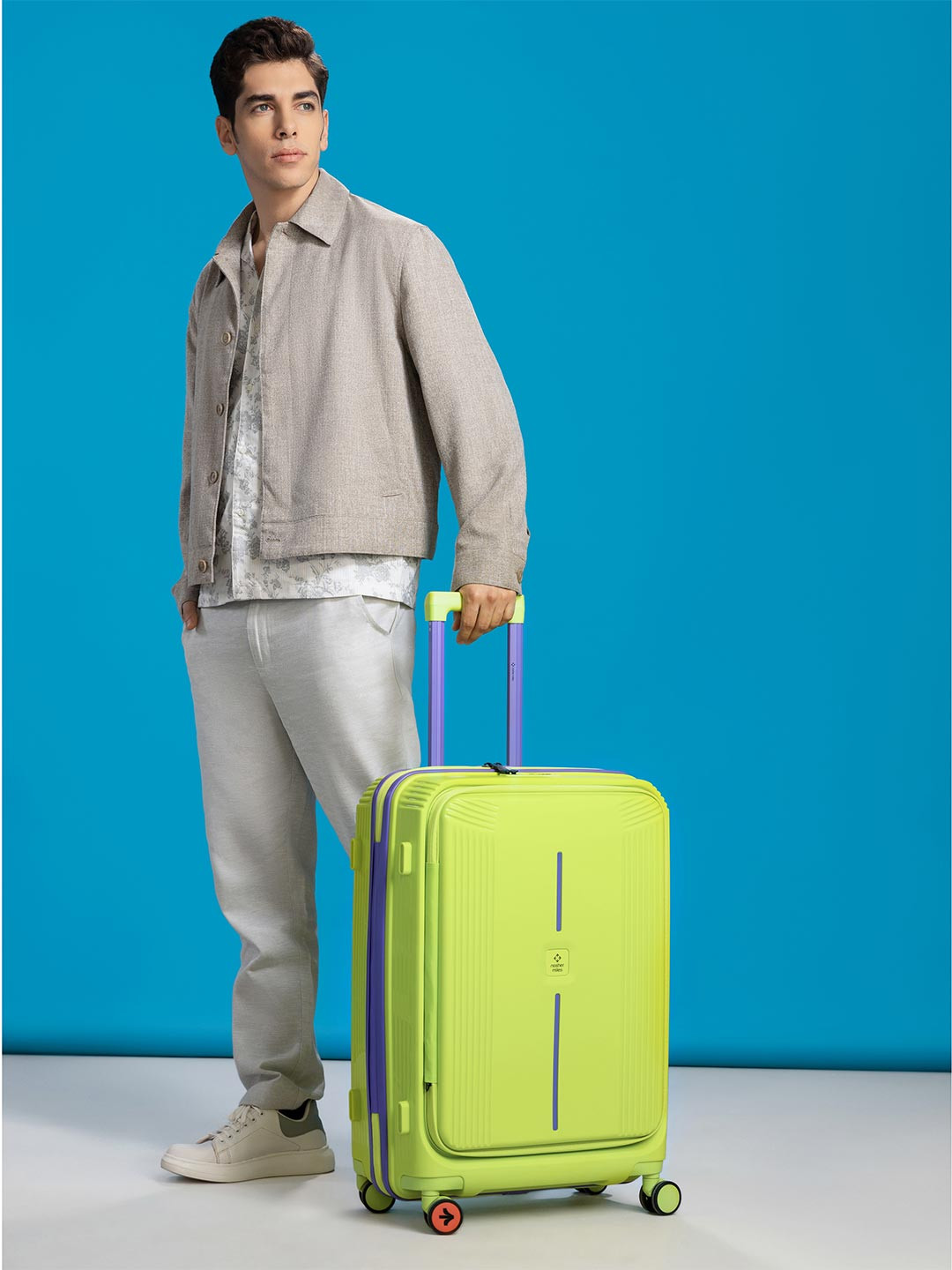 Nasher Miles Alexandria Polypropylene Large Green Purple Trolley Bag - 28 Inch (75 cm)