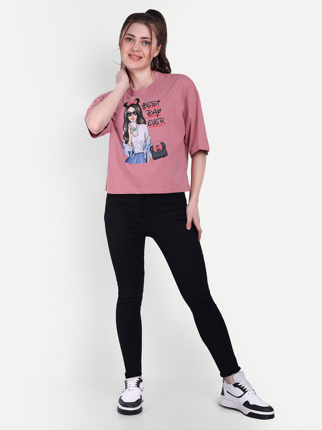 HAUTEMODA Women Printed Crop Top