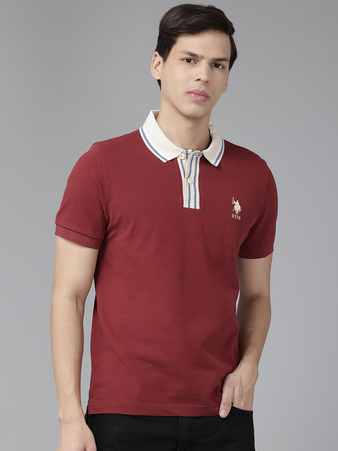 U.S. Polo Assn. Contrast Collar Slim Fit T-shirt