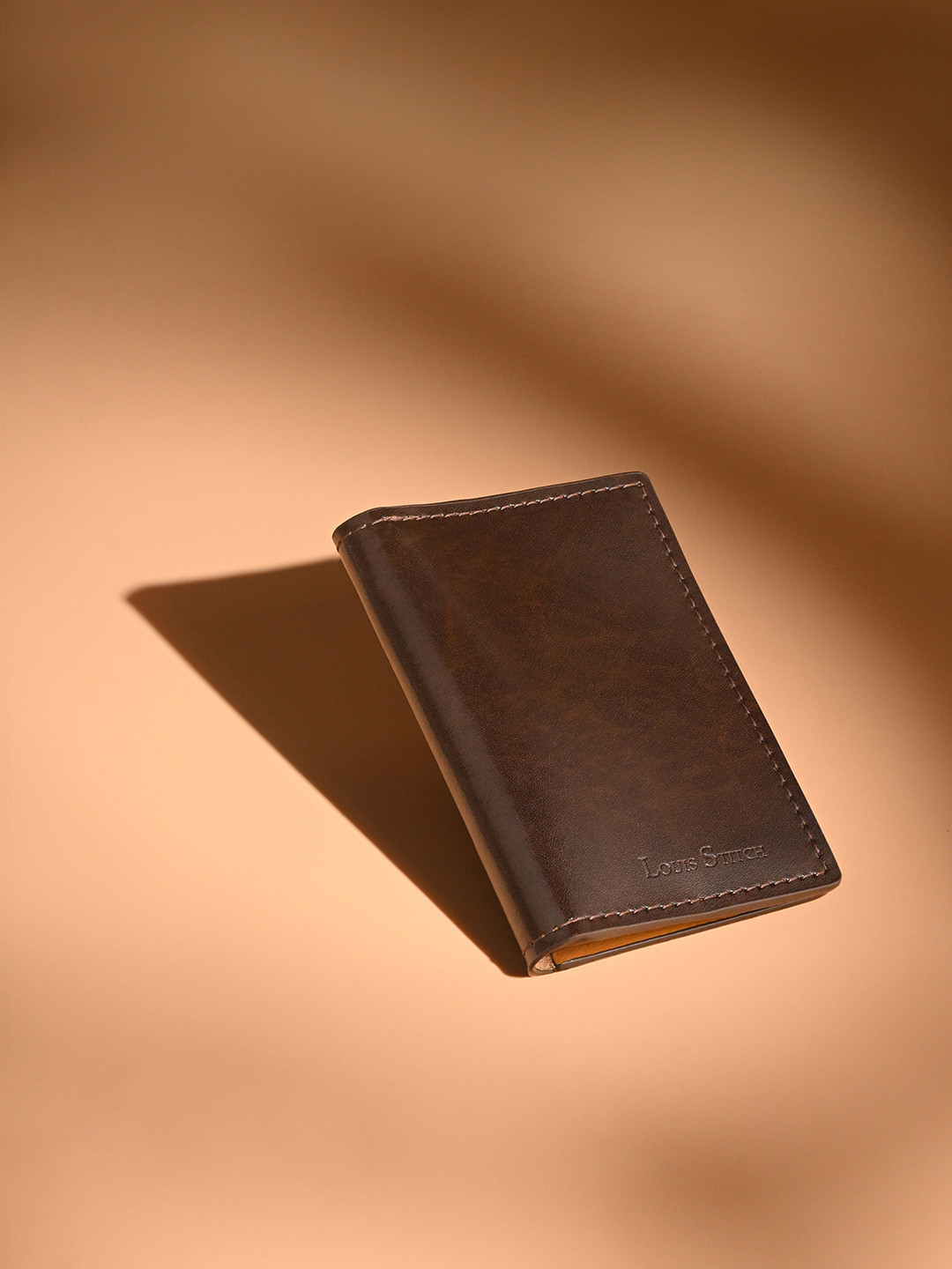 LOUIS STITCH Men Brown Spanish Leather Two Fold Wallet with RFID Protection