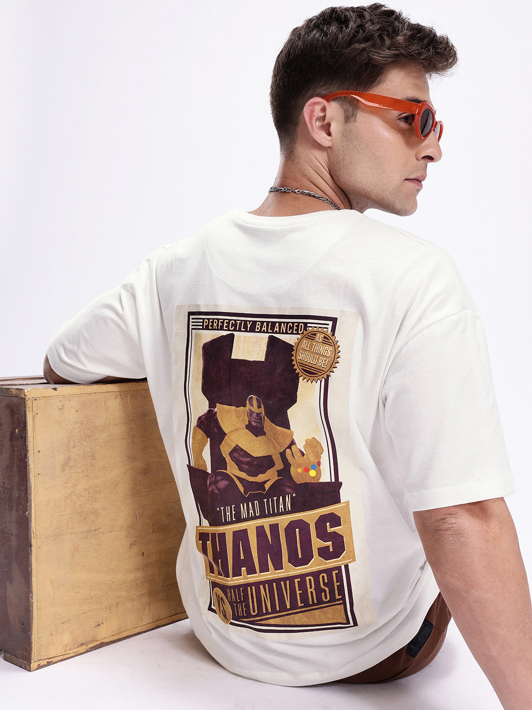 Kook N Keech Marvel Thanos Graphic Printed Pure Cotton Oversized T-shirt