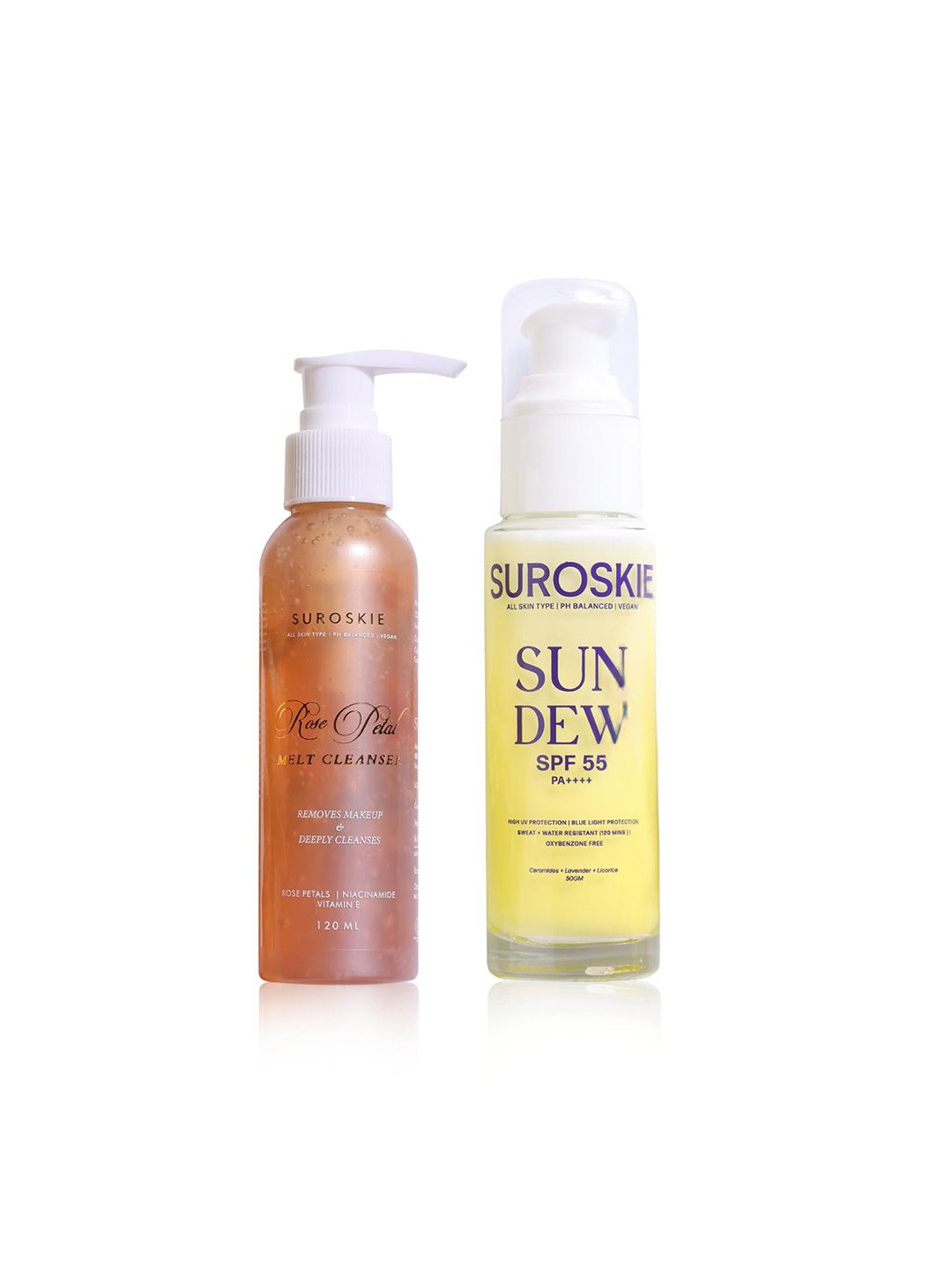 SUROSKIE Rose Cleanser 120ml & SUN DEW SPF 55 PA+ 50gm