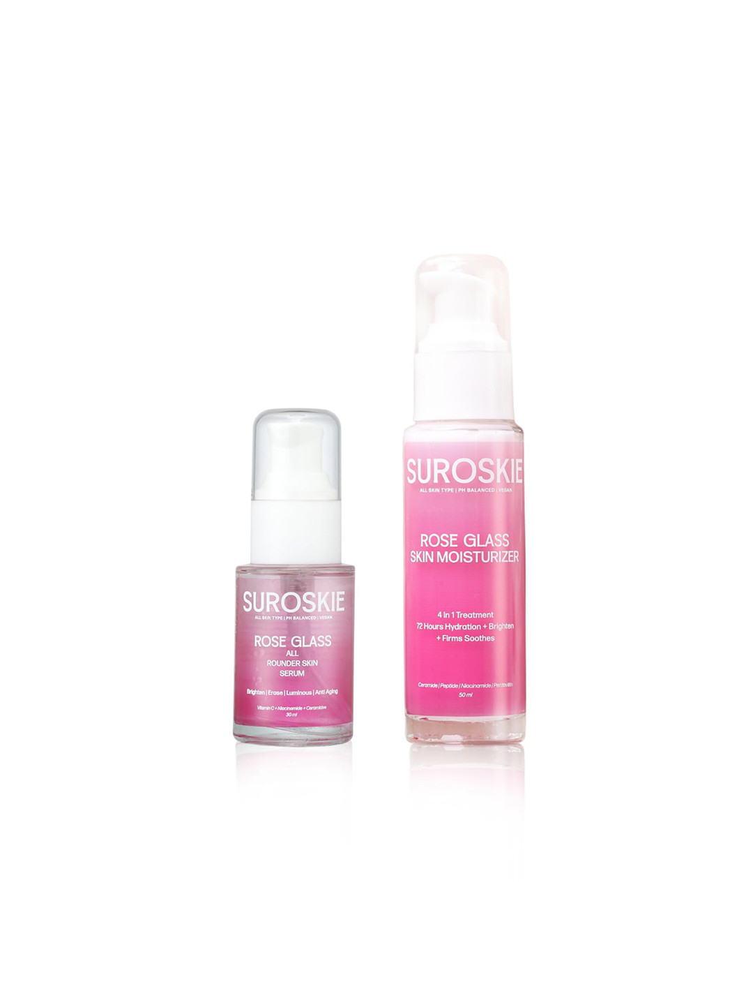 SUROSKIE Set of Rose Glass Skin Moisturizer 50ml & Face Serum 30ml