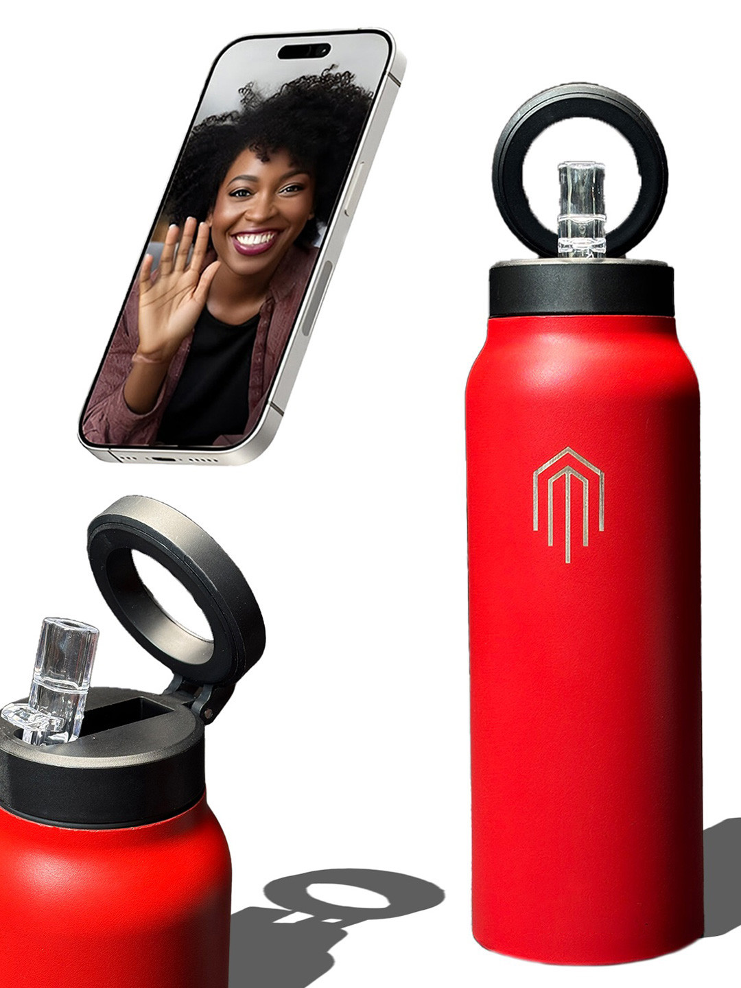 MELBIFY Red Brand Logo Stainless Steel Carrying Loop Sipper - 750ml