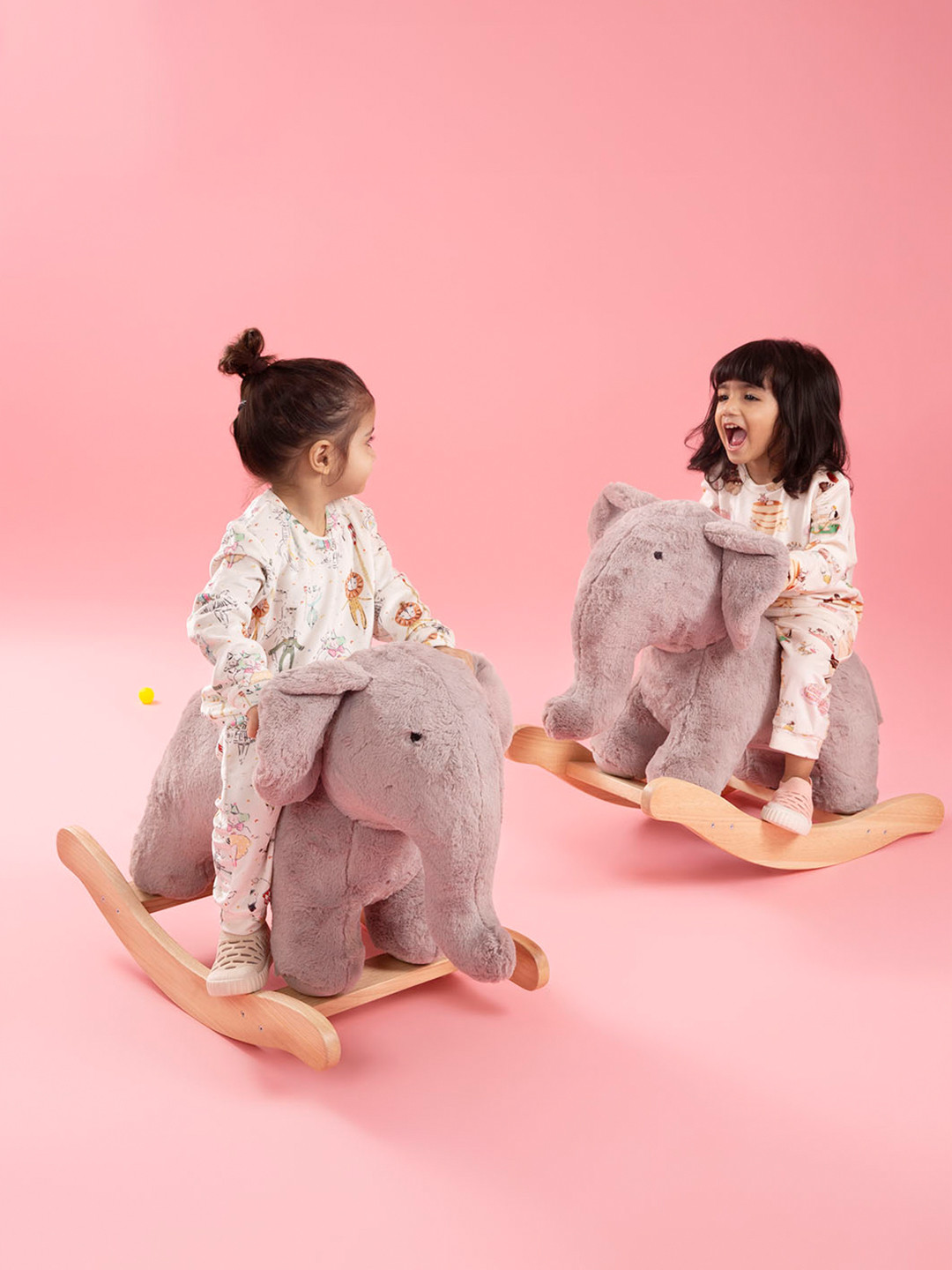 THE BABY TRUNK Beige Printed Velour Full Sleeve Clothing Set