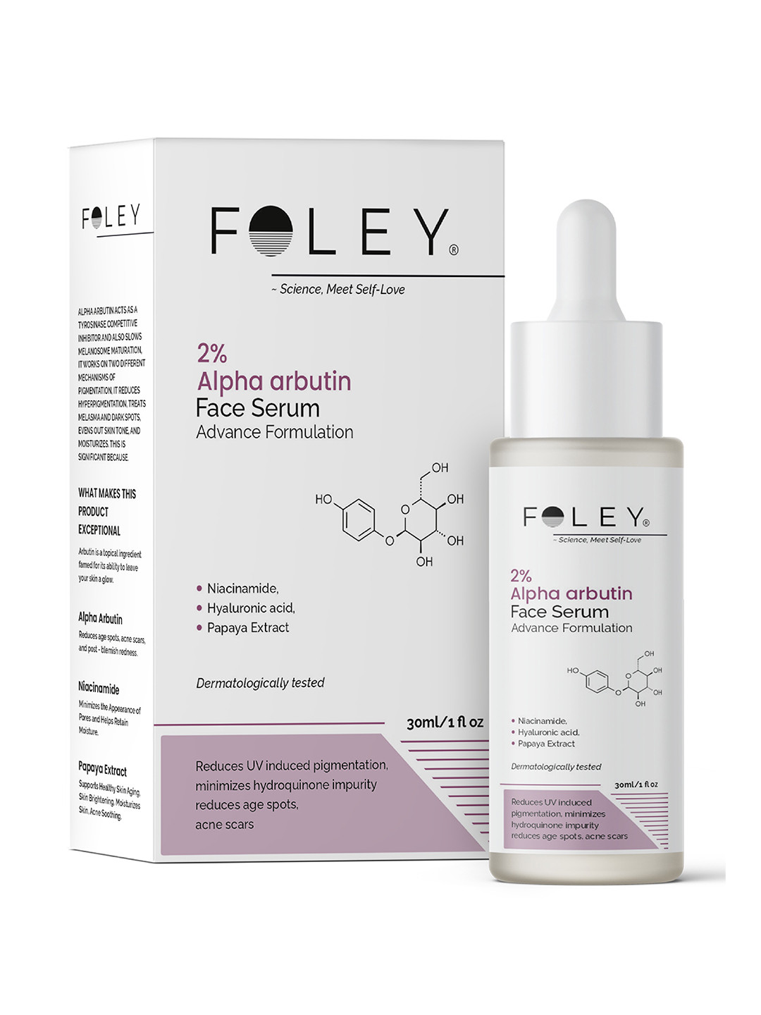 FOLEY 2% Alpha Arbutin Face Serum Reduce Age Spots & Acne Scars - 30 ml