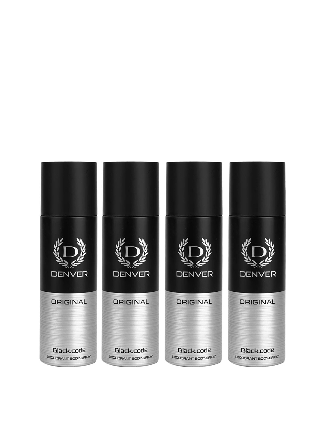Denver Men Set of 4 Black Code Original Nano Body Deodorant Spray - 50 ml each