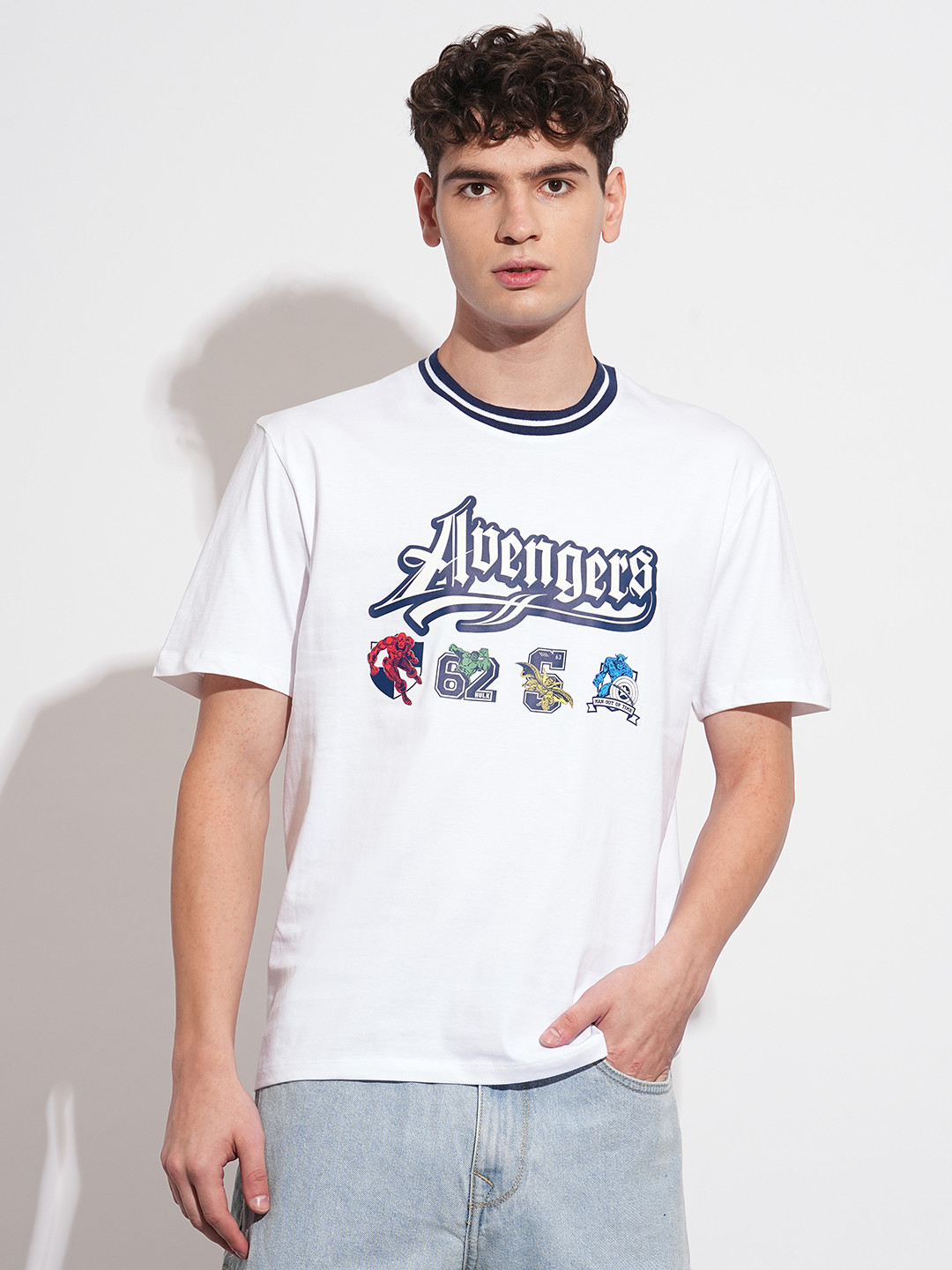 Being Human Avengers Printed Drop-Shoulder Sleeves Easy Fit Pure Cotton T-shirt