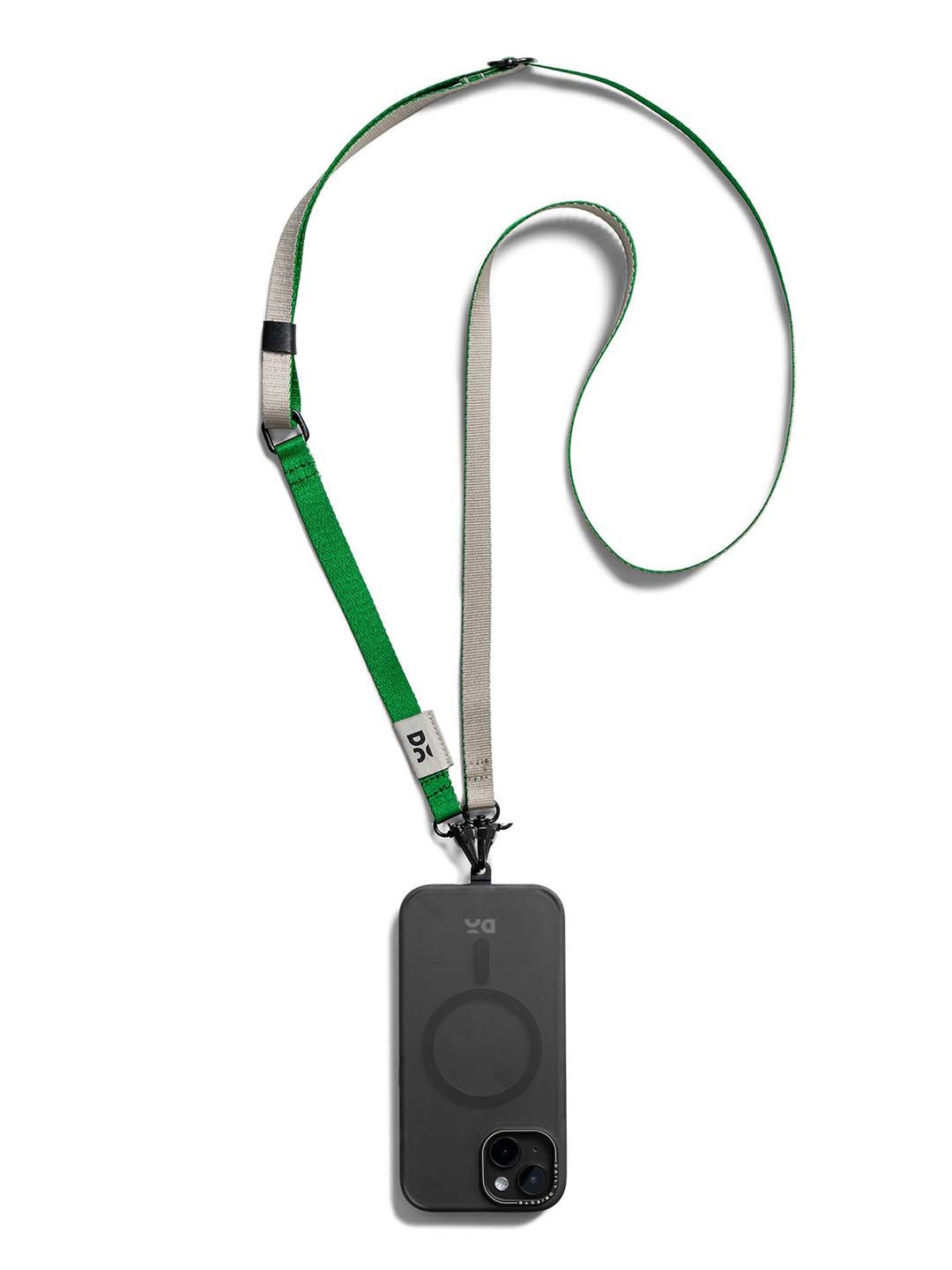 DailyObjects Green & Grey Textured Crossbody Phone Lanyard Strap