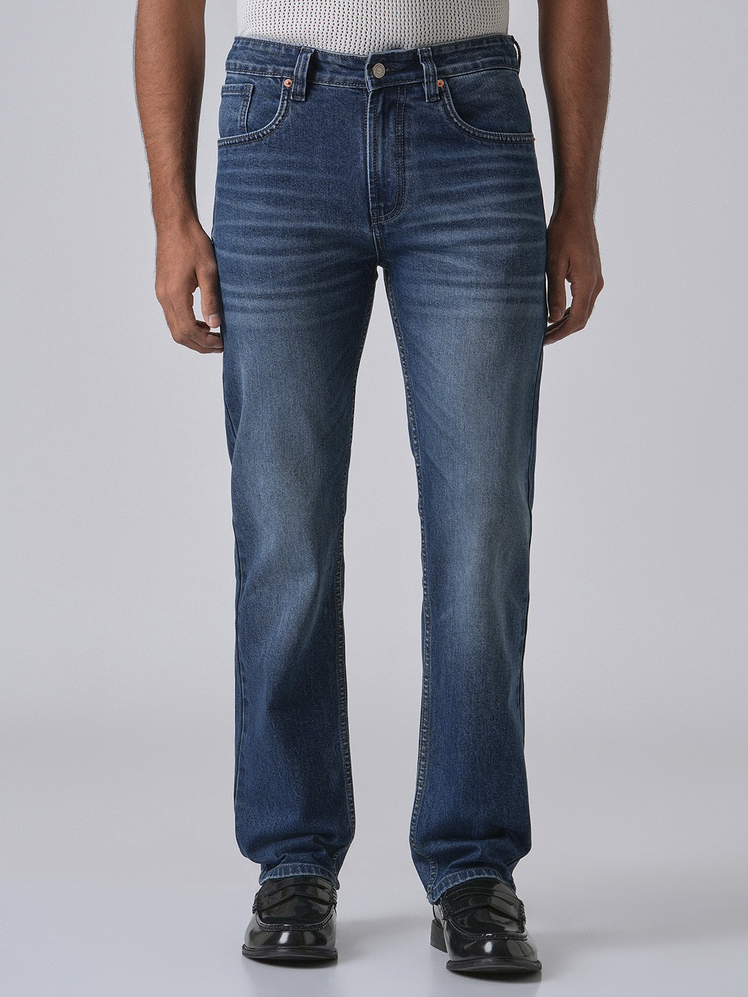 Banana Club Men Shady Blue Straight Fit Denim