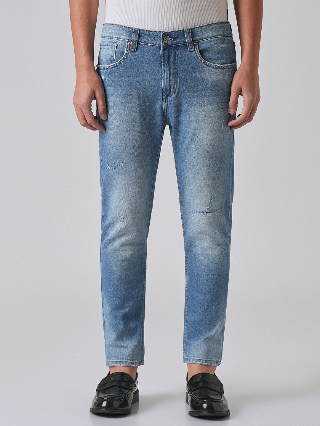 Banana Club Men Ribbed Honor Blue Slim Fit Jeans