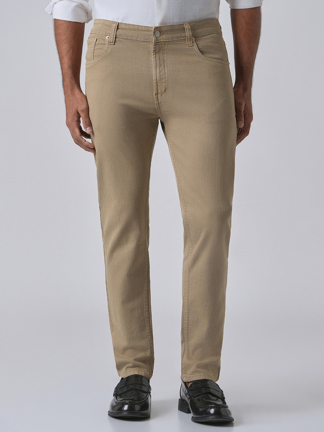 Banana Club Men Barley Tan Ankle Slim Fit Jeans