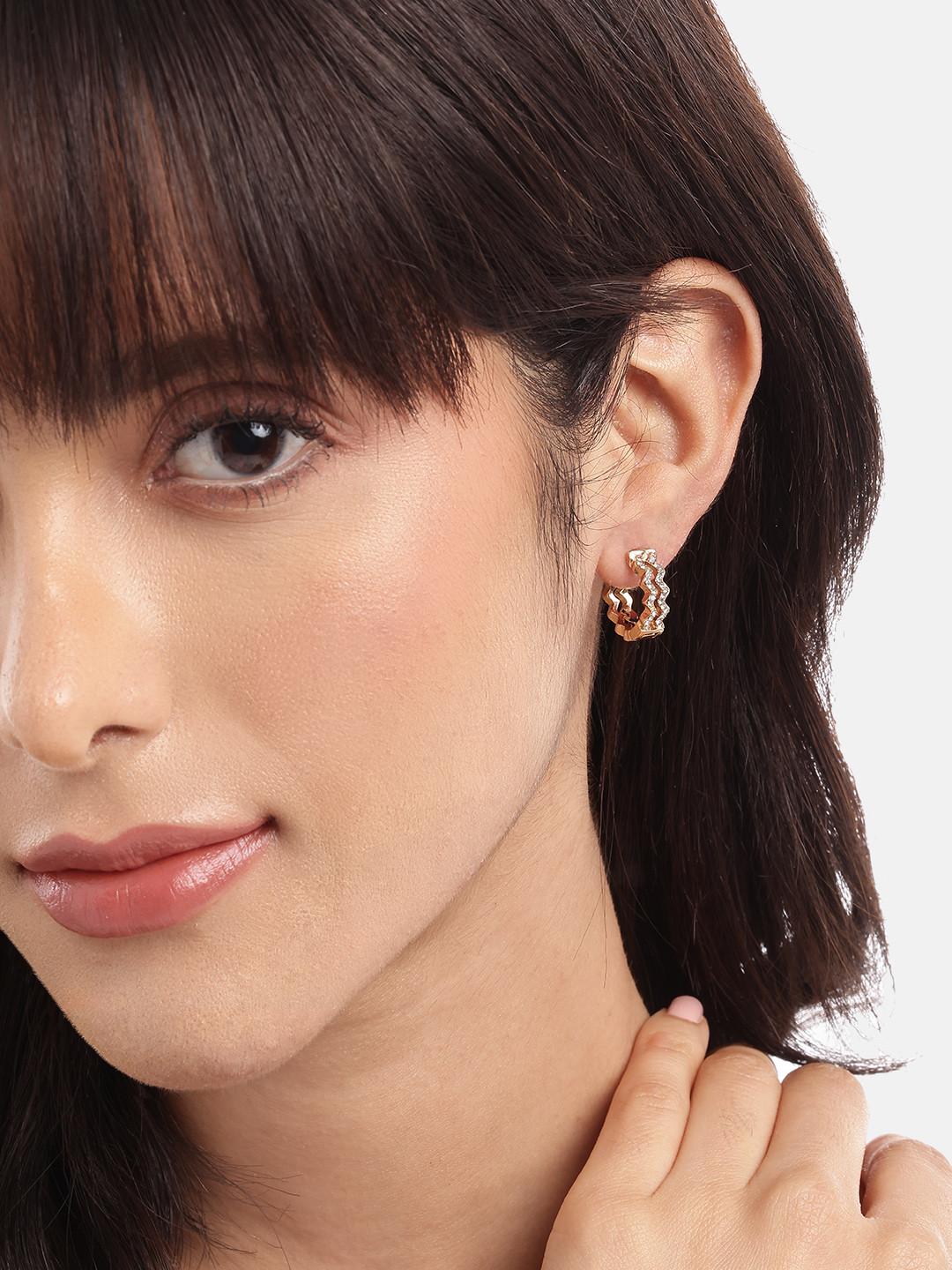 Forever New Pair Of 3 Gold-Plated Circular Hoop Earrings