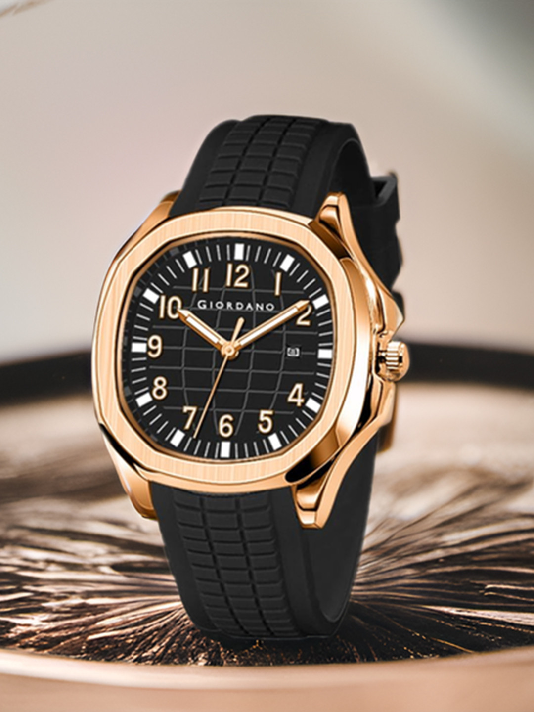 GIORDANO Precision And Comfort Watch With Textured Dial & Trendy Silicone Band