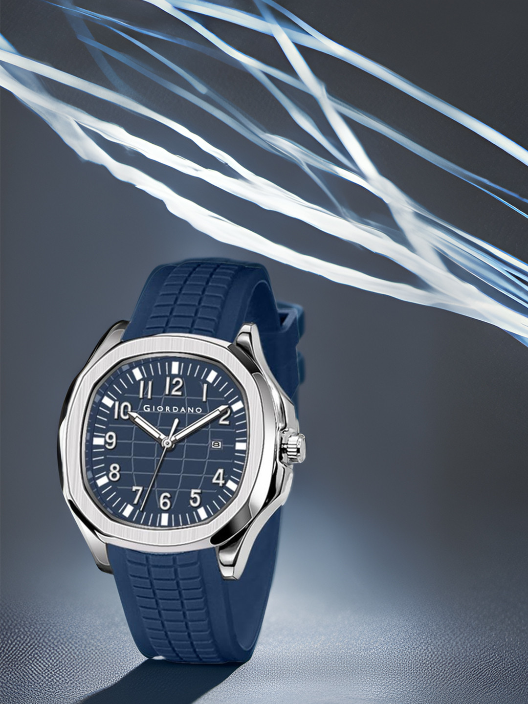 GIORDANO Precision And Comfort Watch With Textured Dial & Trendy Silicone Band