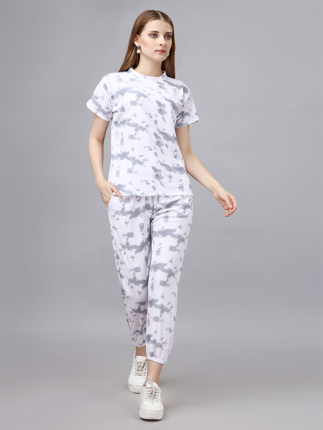 ELLITI Tie & Dye Printed  T-Shirt & Trousers Co-Ords