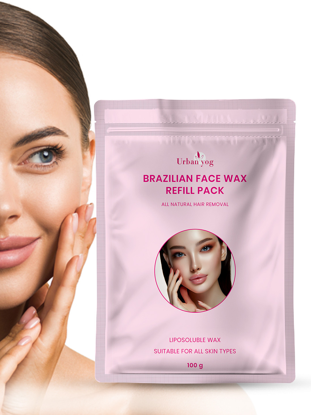 URBANYOG Liposoluble Brazilian Face Wax Refill Pack - 100g