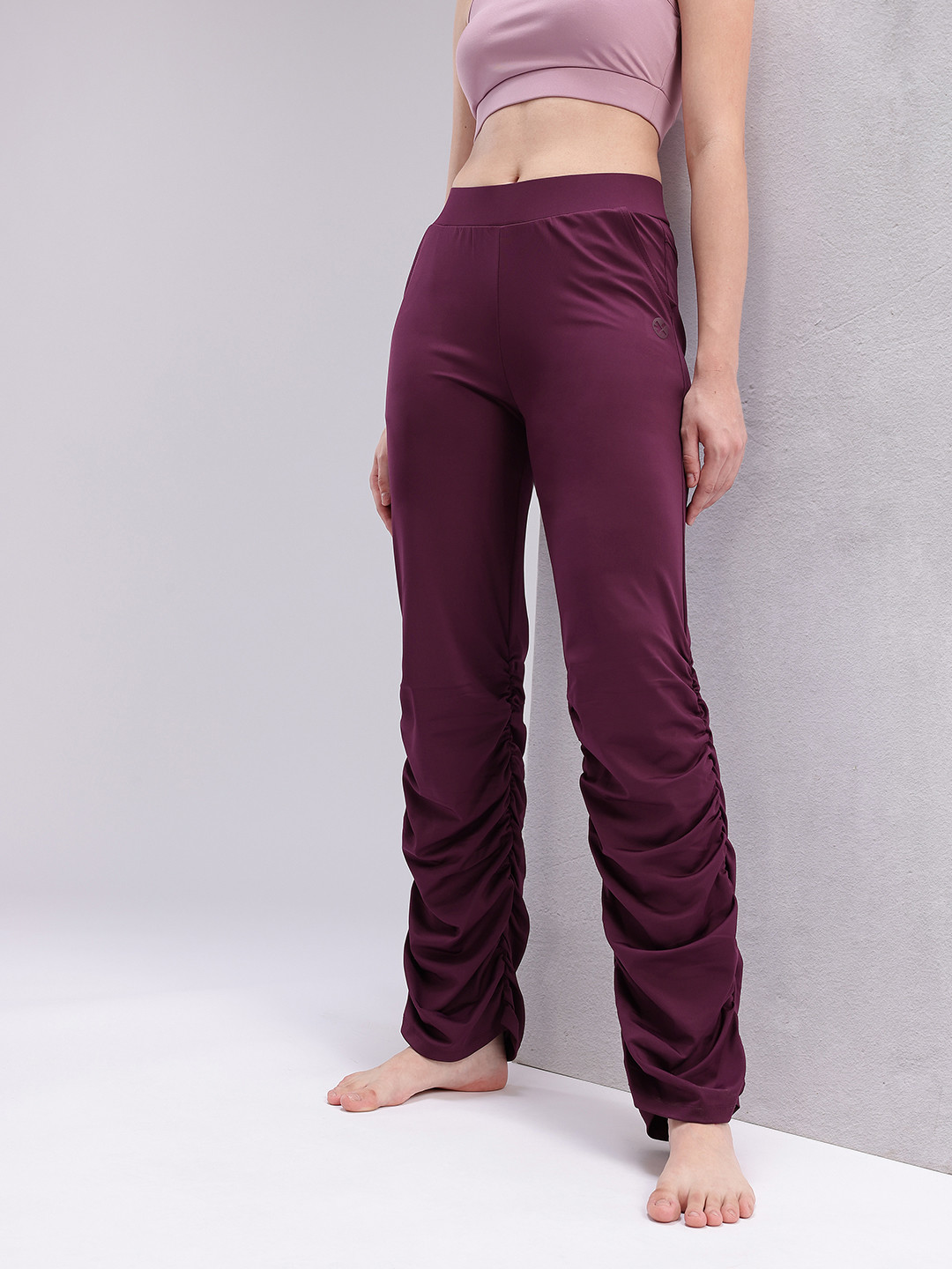HRX by Hrithik Roshan Women Ruched Rapid-Dry Yoga Track Pants