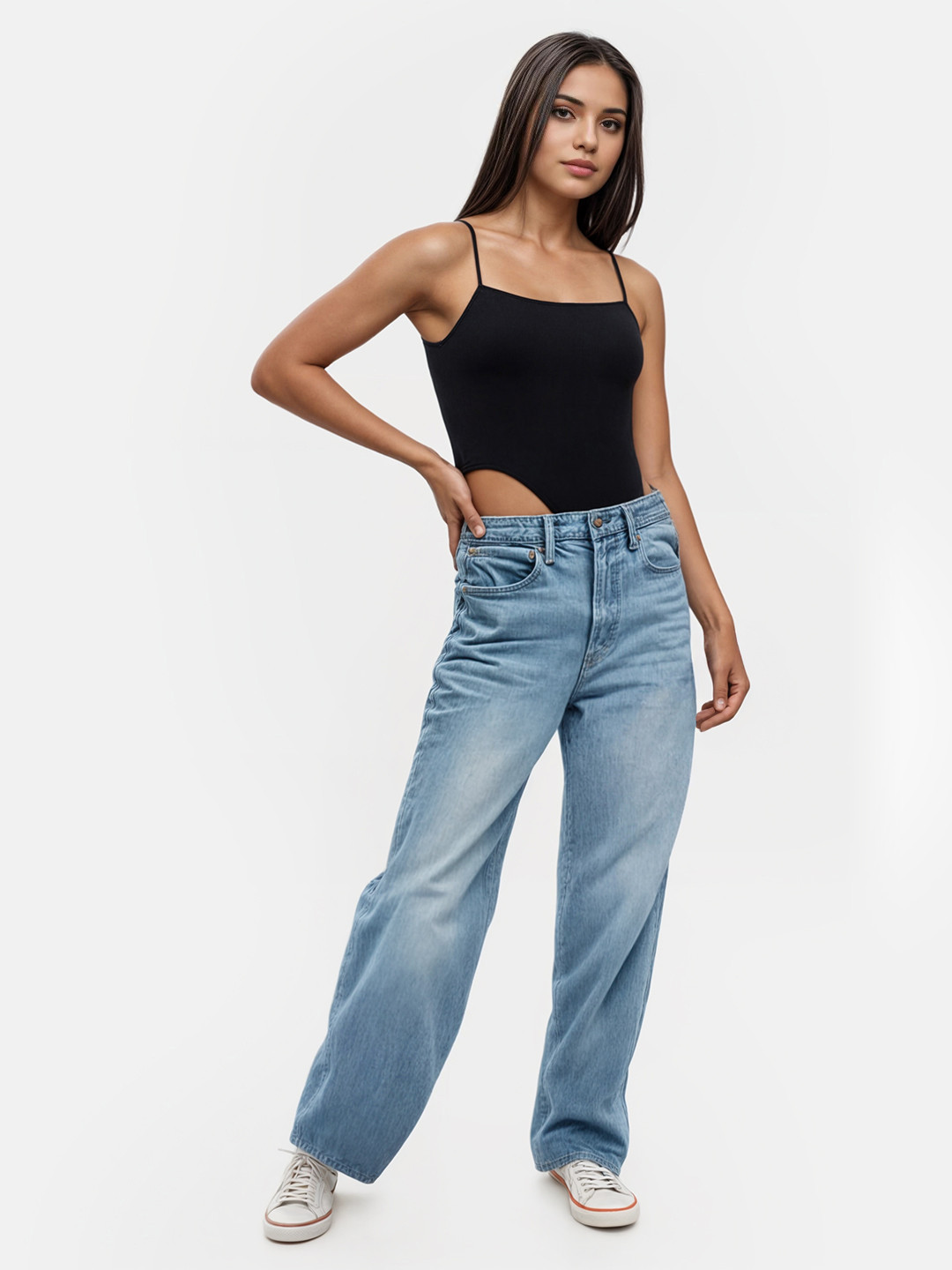 glitchez Shoulder Straps Side Cut-Out Bodysuit