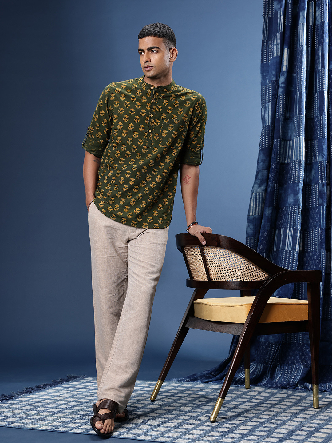 Taavi Pure Cotton Indie Floral Printed Block Print legacy Kurta